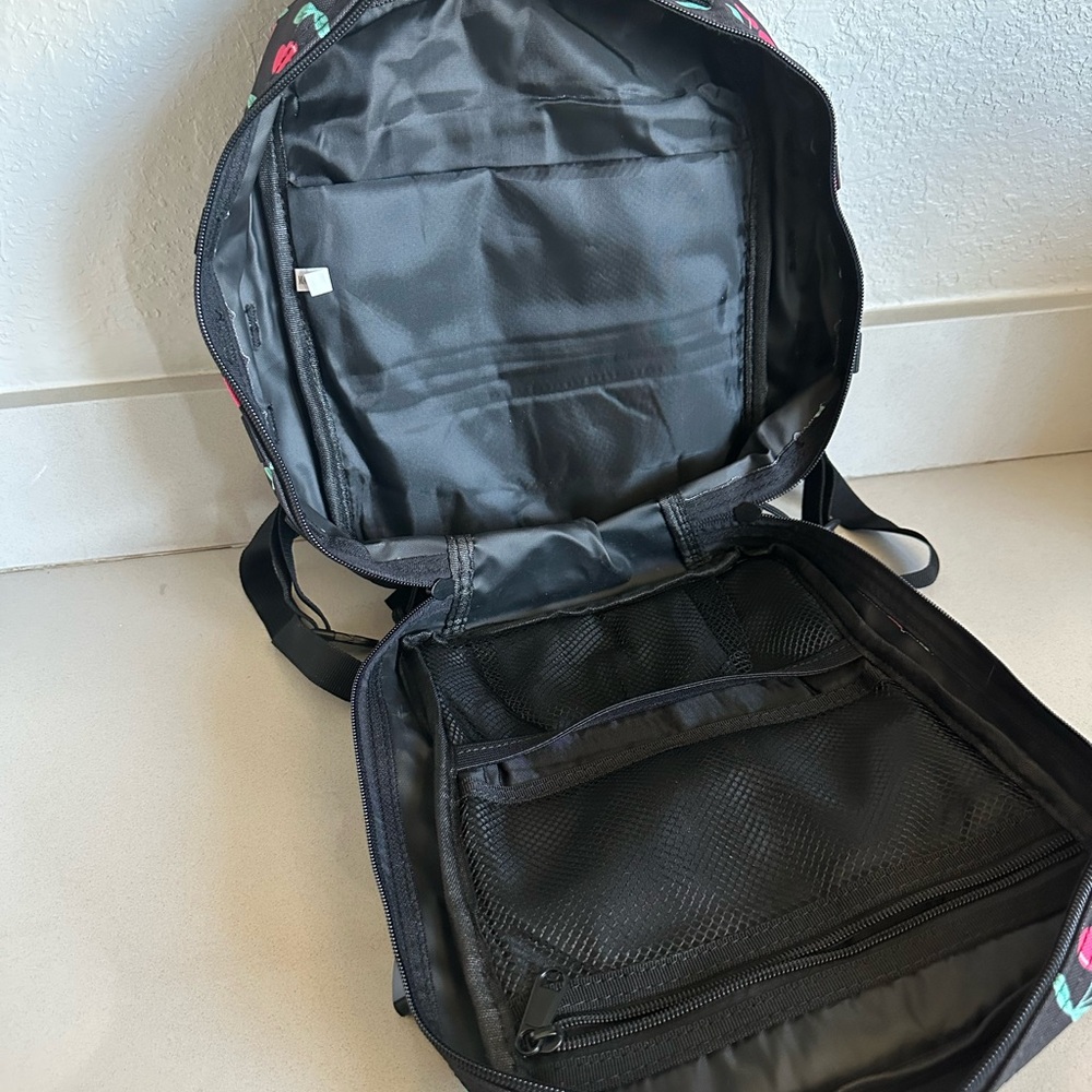 Cherry Print Black Mini Backpack - image 5
